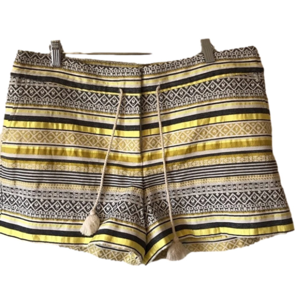 ANN Taylor Loft striped cotton blend shorts with drawstring.  Size 12.